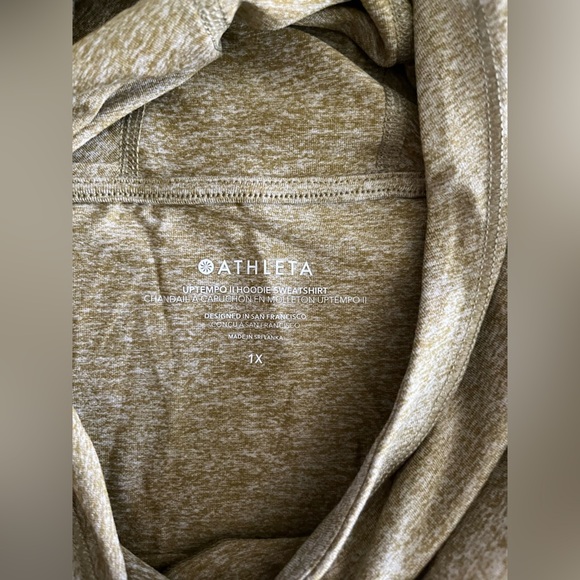 NWT Athleta Women’s Uptempo II Hoodie Sweatshirt Tapestry Gold Heather - Size 1X - Picture 5 of 9